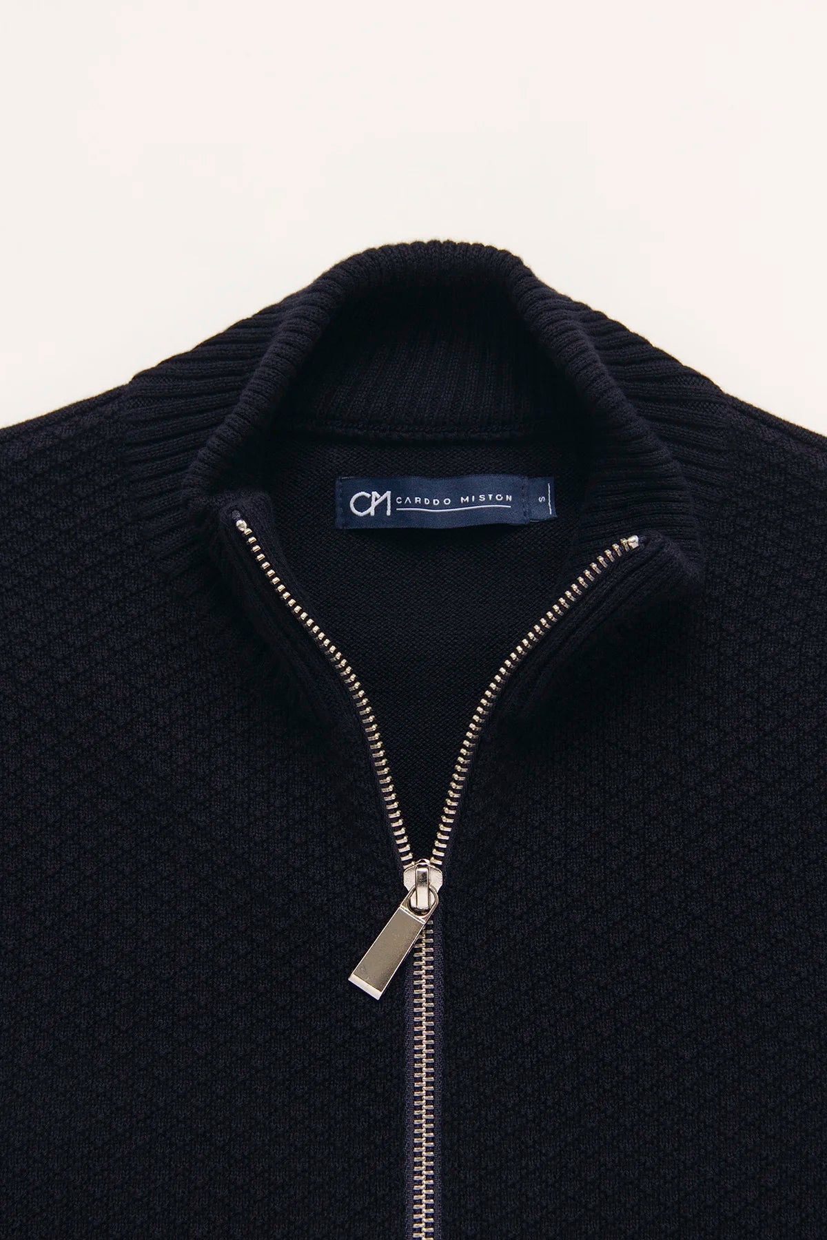 Chaqueta Punto Cierre Algodón Azul Oscuro